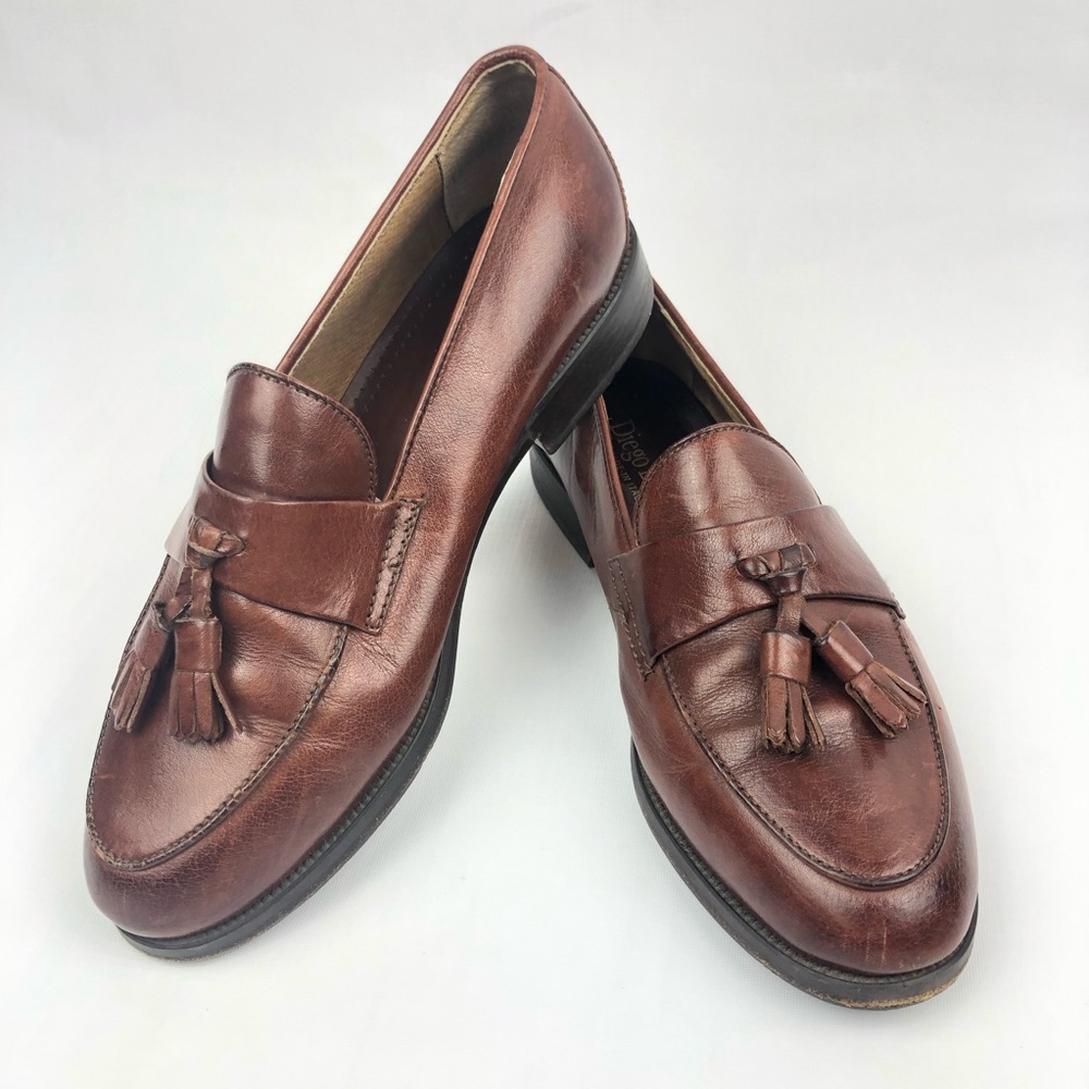 Brown Leather Tasseled Loafer Size 37.5